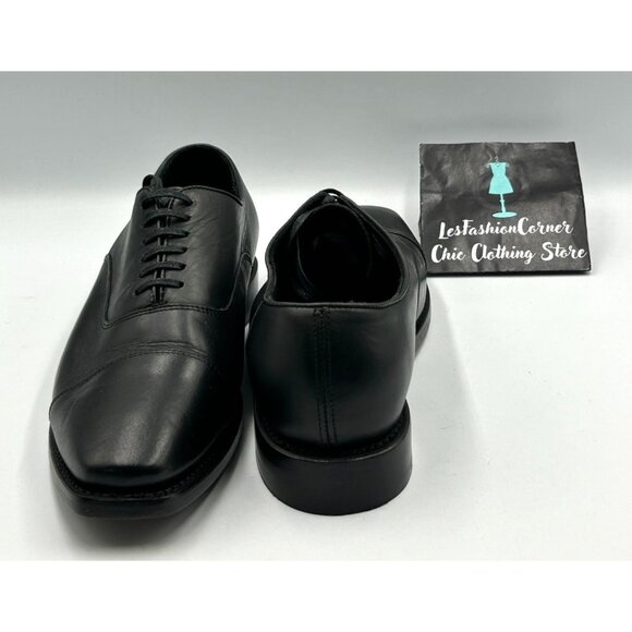 Thursday Men\'s Black Leather Everyday Cap Toe Oxford  Dress Shoes Size 8 3269